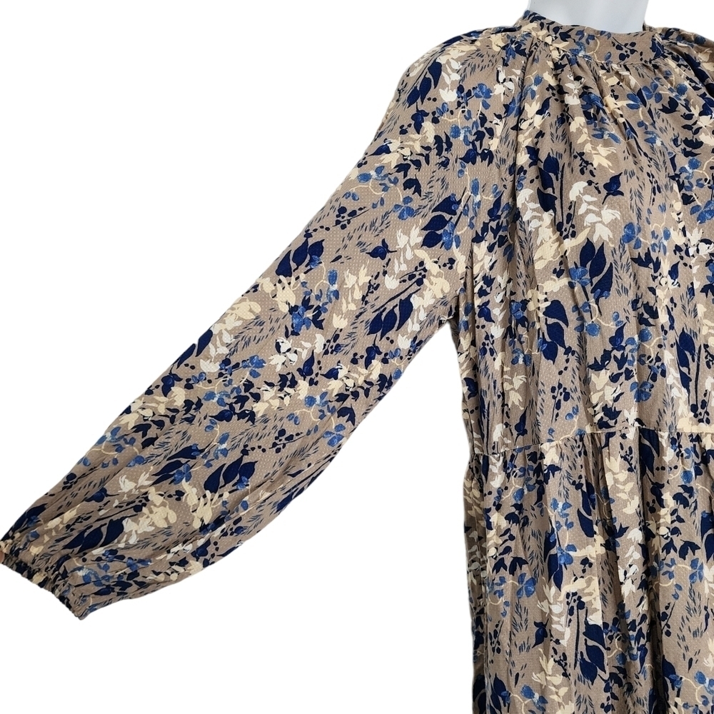 A New Day Tiered Floral High-Neck Lightweight Maxi Dress OVERSIZED Size Small. - Picture 9 of 11